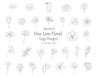 Flowers Clipart Hand Drawn Floral Cliparts Realistic Floral Logo Art