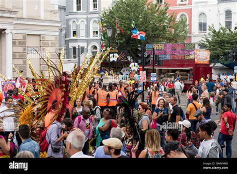 General View Of The Ladbroke Grove Street With People Gathering For The