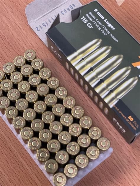 9mm Luger 115 Grain Full Metal Jacket By Turan 1000 Rounds BVA Store