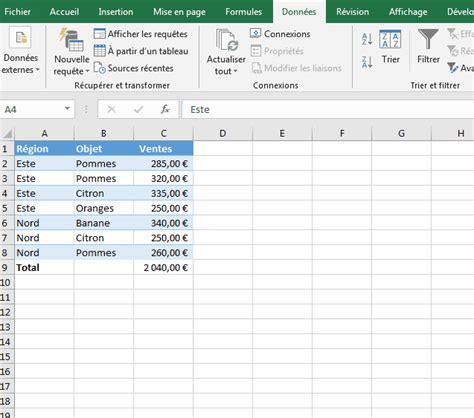 Tutoriel Excel Calculs Des Sous Totaux