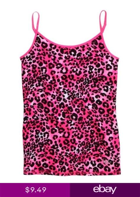 Nwt Justice Girls Neon Pink Leopard Cheetah Cami Tank Top Tee U Pick