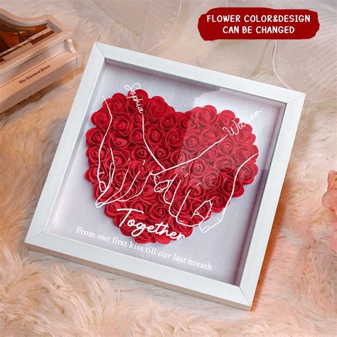 Personalized I Love You Forever And Always Couple Flower Shadow Box