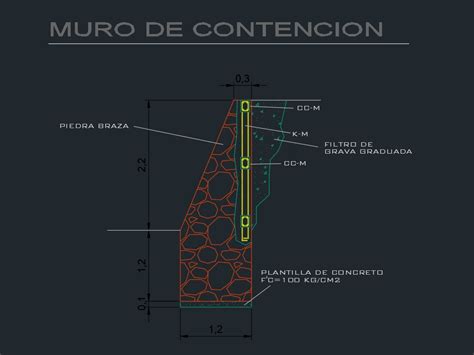 Muro De Contención En Autocad Descargar Cad 16076 Kb Bibliocad