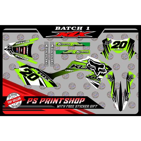 KLX 150L Large Kawasaki Full Set Sticker Decals Durable And High