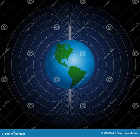 Earth Magnetic Field Diagram Vector Illustration | CartoonDealer.com ...