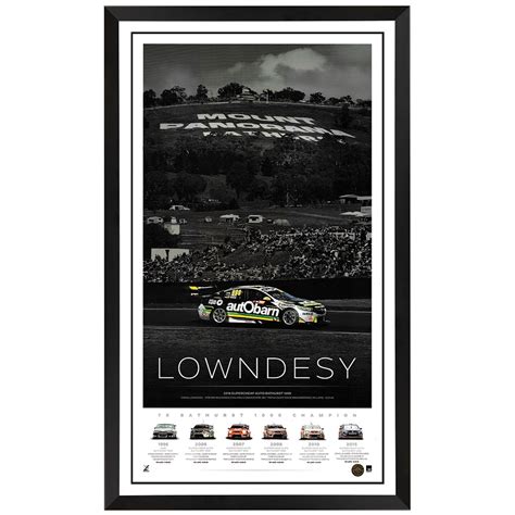 V8 Supercars Craig Lowndes Lowndesy Lithograph Print Framed