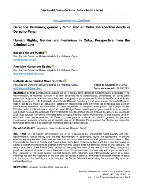 PDF Derechos Humanos género y feminismo en Cuba Perspectiva desde