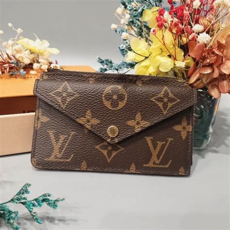 Louis Vuitton Lv 晶片款 老花字紋 拉鍊3卡零錢卡包短夾皮夾｜popchill 拍拍圈