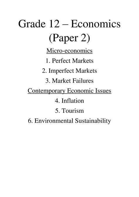 Economics Paper 2 Grade 12 Essays Grade 12 Economics Paper 2