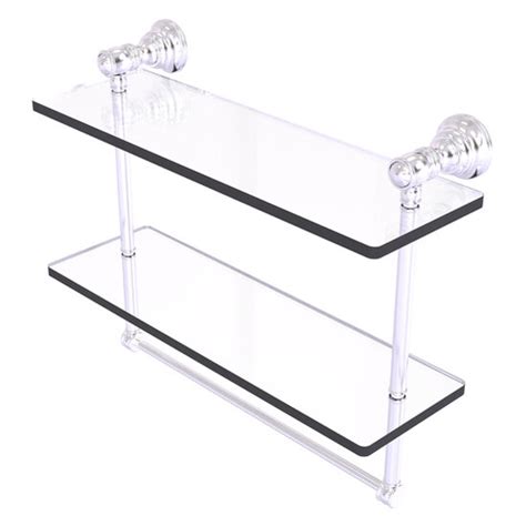 Carolina Collection 16 W Or 22 W Wall Mounted Bathroom Traditional Two Tiered Glass Shelf