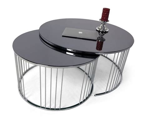 Casa Padrino Luxus Couchtisch Set Silber Schwarz 2 Runde