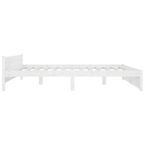 Cadre De Lit Blanc Bois Massif 180x200 Cm Super King Mothinessto LY0946