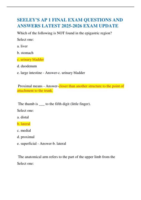 Ap 1 Final Exam Questions And Answers
