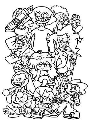 Friday Night Funkin Coloring Pages Fnf Boyfriend As Adults Coloring