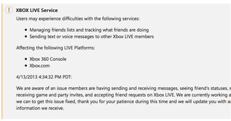 Some Xbox Live Services Experiencing Outage