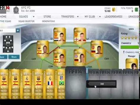 Fifa Ultimate Team Squad Builder 87 Team Rating 500K YouTube