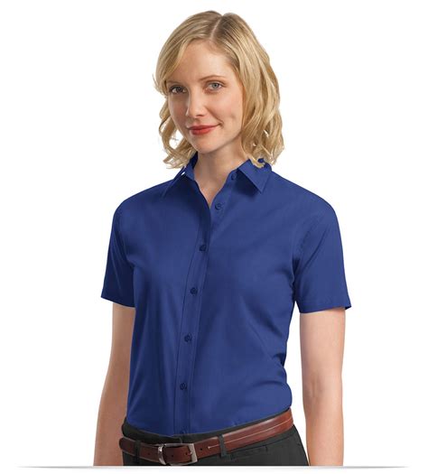 Ladies Short Sleeve Value Poplin Shirt With Custom Logo