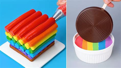 Perfect Rainbow Chocolate Cake You Should Try Satisfying Cake Decorating Tutorials Youtube