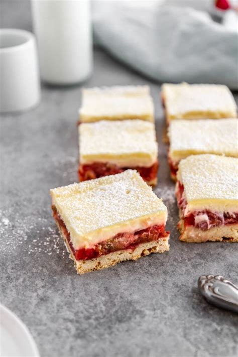 Strawberry Rhubarb Cheesecake Bars Recipe Girl Versus Dough