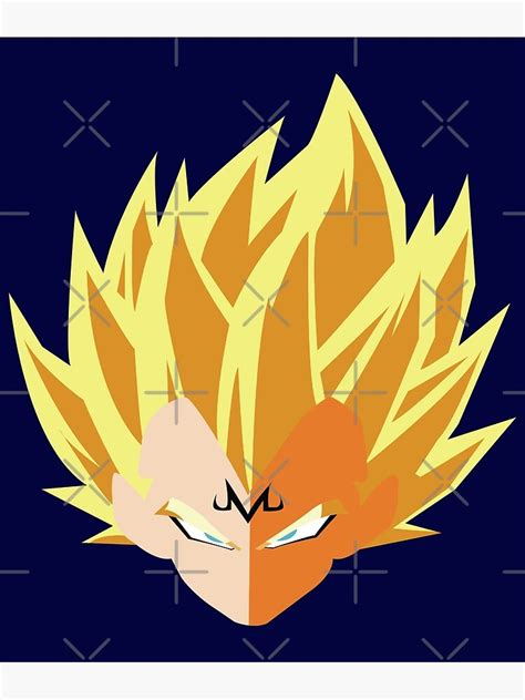 Majin Vegeta Anime Sticker Poster For Sale By Manolo7 Redbubble