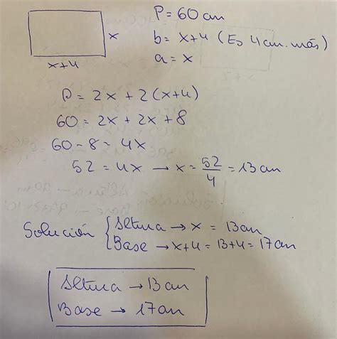 el perímetro de un rectángulo es de 60 cm y el largo excede al ancho en