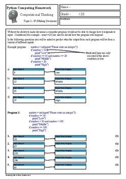 Python Programming - Computational Thinking Homework 2 (IF statements)