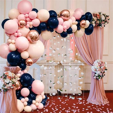 Balloon Diy Kit Bg Rose Gold Apricot Pink Night Blue Balloon