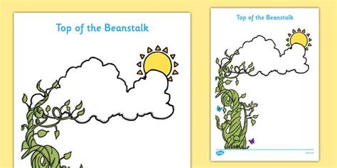 Top Of The Beanstalk Writing Sheet Eyfs Early Years Writing Frame