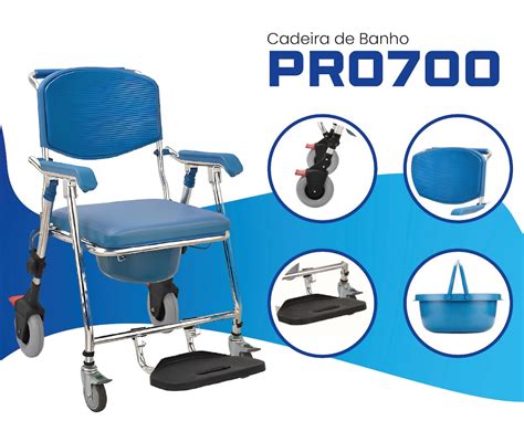 CADEIRA DE RODAS HIGIÊNICA DE BANHO DOBRÁVEL 45 CM ALUMINIO ATÉ