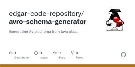 GitHub Edgar Code Repository Avro Schema Generator Generating Avro