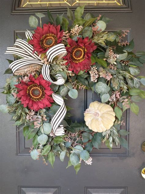 Fall Grapevine Wreath Sunflower Wreath for Fall Fall - Etsy