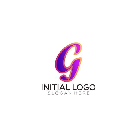 Icono de diseño colorido degradado de logotipo inicial g Vector Premium