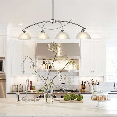 Brushed Nickel Kitchen Island Pendant Light Lights Claxy