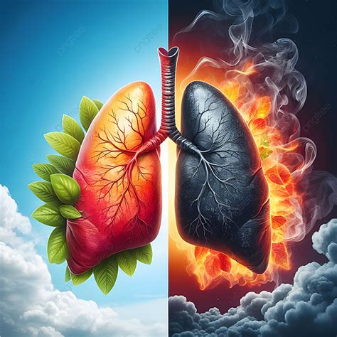 A Visual Comparison Of Healthy Lungs Vs Smoker S Background Smoker S