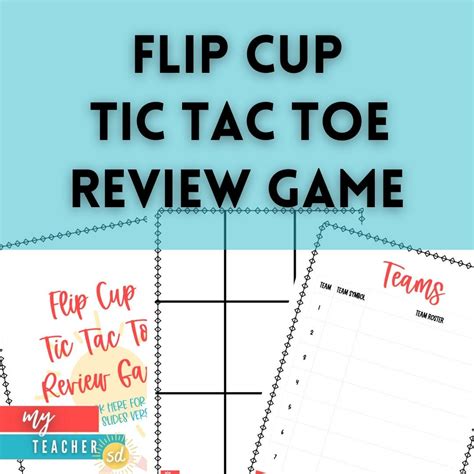 Flip Cup Tic Tac Toe Review Game Elementary Middle High Etsy