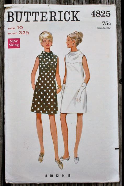 Butterick Er Jahre Er Jahre Mod A Linie Kleid Mit Vintage