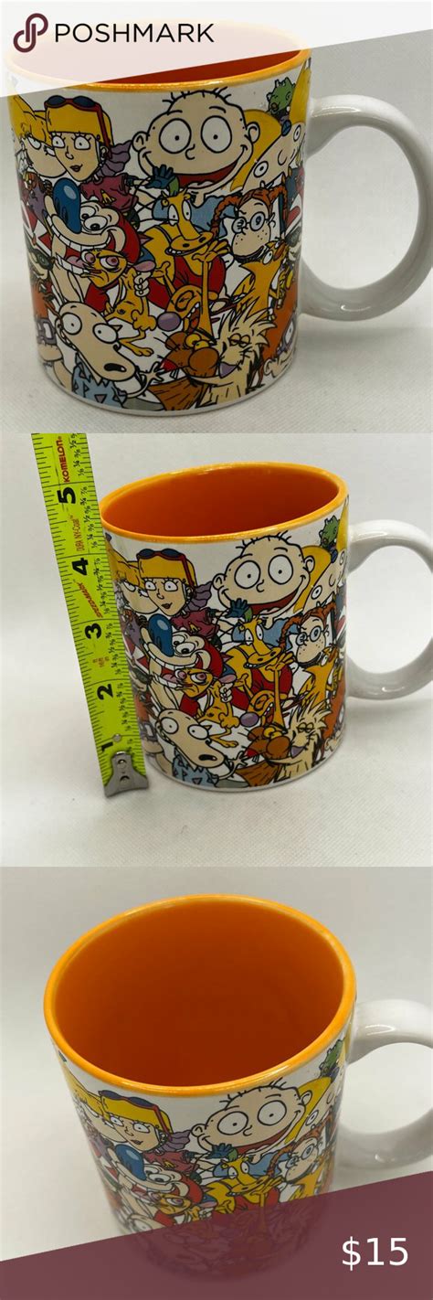 Nickelodeon Coffee Mug Cartoon Characters Rugrats Hey Arnold Ren Stimpy