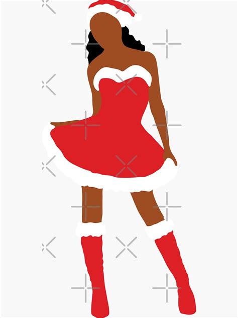 Sexy Mrs Black African American Mrs Claus Suit Sticker For Sale By Blackartmatters Redbubble