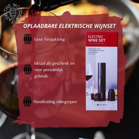 Luxe Elektrische Kurkentrekker Set Wijnopener Set Folie Snijder