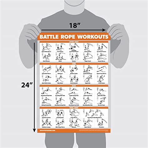 Quickfit Pack Exercise Workout Poster Set Battle Rope Dumbbell