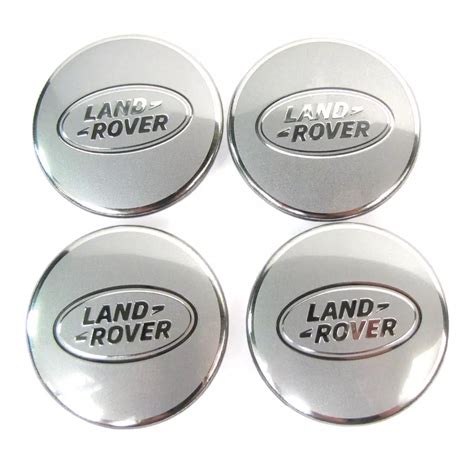 Set Of Range Rover Center Wheel Hub Caps Satin Silver Lr Wheel