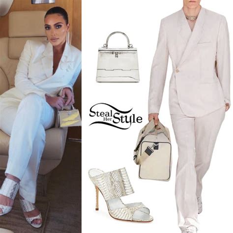 Kim Kardashian: White Suit, Snake Mules | Steal Her Style