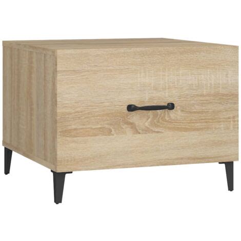 VidaXL Table Basse Avec Pieds En M Tal Ch Ne Sonoma 50x50x40 Cm