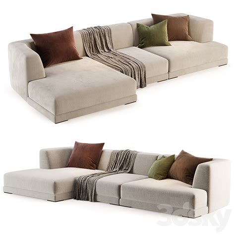 Alberese Sofa With Chaise Longue By De Padova Sofa D Model