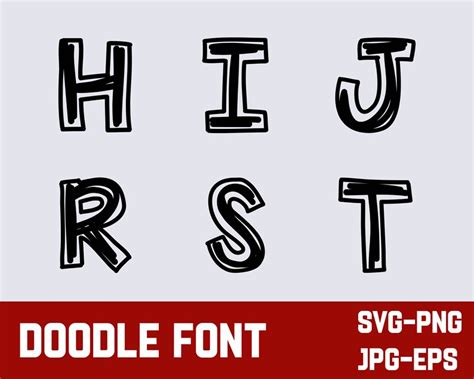 Doodle Font Svg Doodle Font Png Doodle Letters Svg Doodle Alphabet Svg