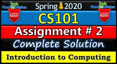 CS101 Assignment 2 Solution 2020 Spring 2020 Virtual Study Solutions