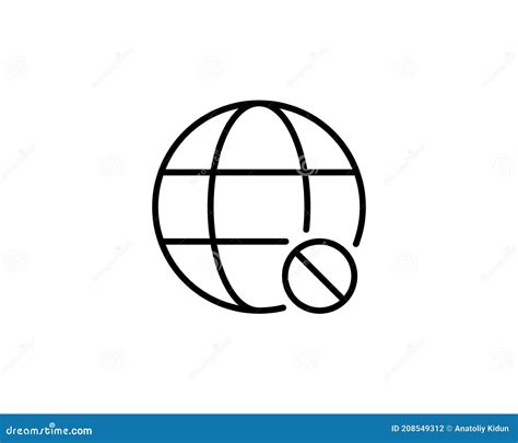 Globe Icon No Internet Connection Icon Web Icon Flat Vector