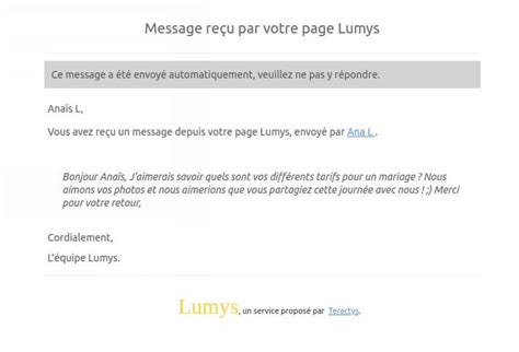 Comment répondre aux emails reçus sur votre page Lumys Lumys