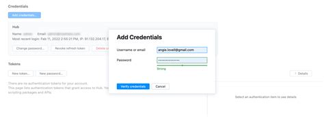 Add Credentials To Your Account Hub