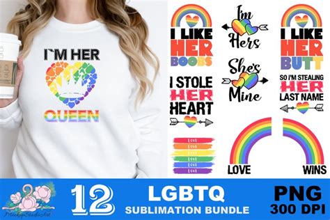 Lgbt Lesbian Couple Matching Png Sublimation Design